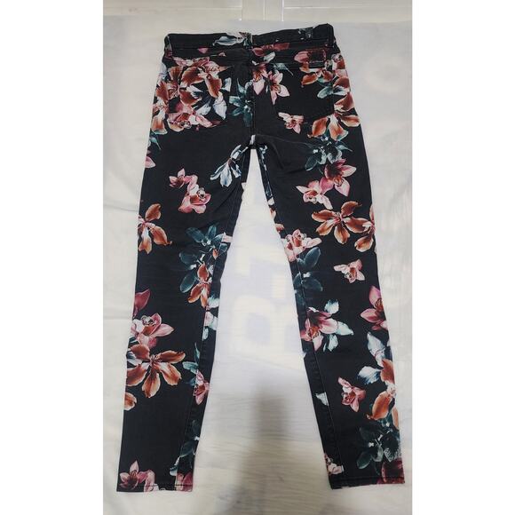 7 For All‎ Mankind Ankle Skinny Moonlight Orchid Floral Stretch Jeans 27 Spring - Picture 3 of 6